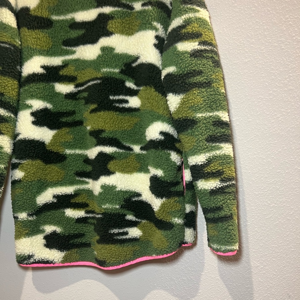 Crown & Ivy Women’s Long Sleeve Mock Neck Camo Sherpa Pullover Jacket Size L - Picture 10 of 11